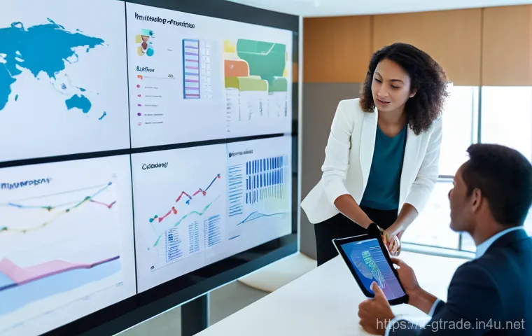 무역 전문가로서의 커리어 플래닝 - **Prompt 1: Global Competence and Data-Driven Insights**
    A group of diverse professionals, inclu...