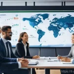 글로벌 무역 자격증 취득 방법 - **Prompt:** A dynamic, wide shot of a confident, diverse group of young professionals, predominantly...